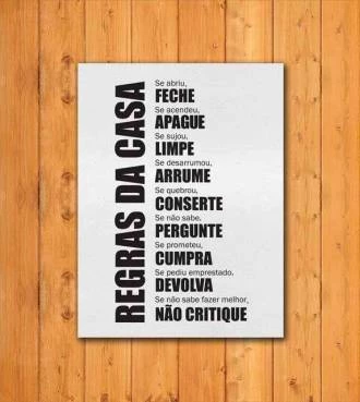Pôster regras da casa