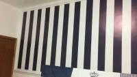 Papel de parede listras azul marinho e branco 295-1972