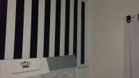 Papel de parede listras azul marinho e branco 295-1974