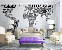 Papel de parede mapa do mundo em letras 1048-1976