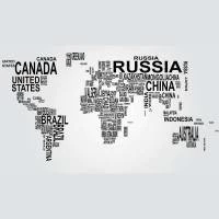 Papel de parede mapa do mundo em letras 1048-1977