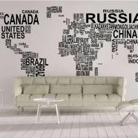 Papel de parede mapa do mundo em letras 1048-1979