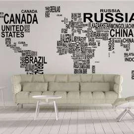 Papel de parede mapa do mundo em letras