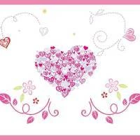 Faixa decorativa coração floral personalizada com nome 1049-1981