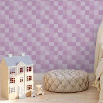 Papel de parede xadrez tons de lilas