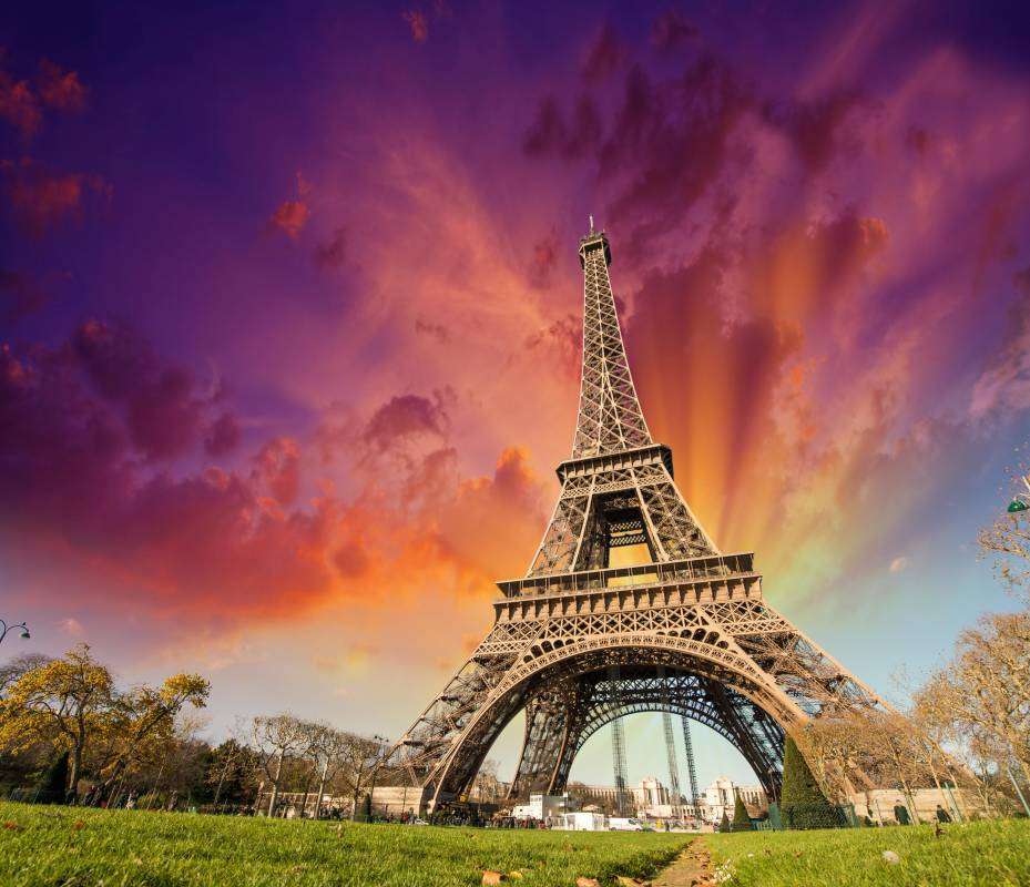 Papel De Parede Nascer Do Sol Na Torre Eiffel