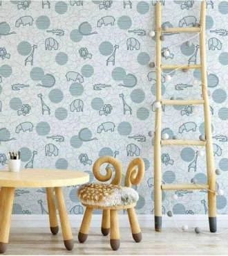 Papel de parede infantil bixinhos da floresta