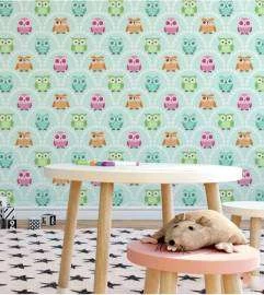Papel de parede coruja com cores variadas