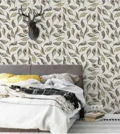Papel de parede folhas desenhadas