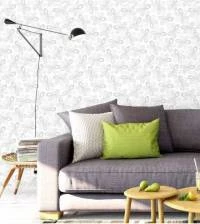 Papel de parede floral cinza 1004-2084