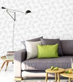 Papel de parede floral cinza
