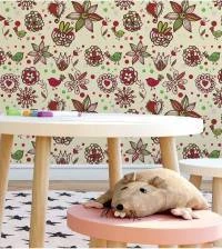 Papel de parede teen com flores e pássaros 2 286-2093