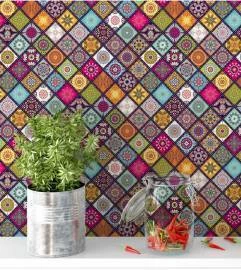 Papel de parede azulejo