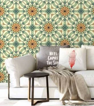Papel de parede mosaico floral
