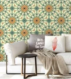 Papel de parede mosaico floral