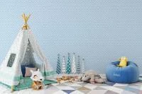 Papel de parede Chevron Azul Bebe e Branco 1101-2116