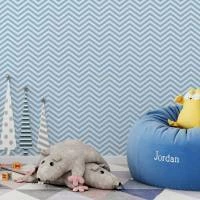 Papel de parede Chevron Azul Bebe e Branco 1101-2118