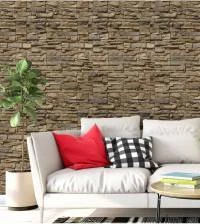 Papel de parede textura canjiquinha com pedras bege e marrom 152-2120