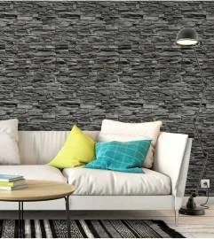 Papel de parede canjiquinha com pedras cinza