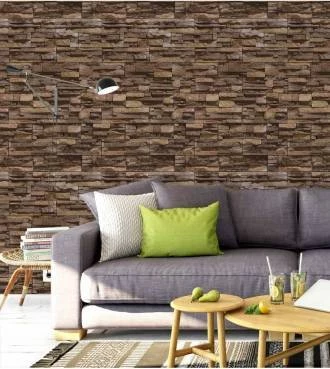 Papel de parede canjiquinha com pedras em tons variados de marrom