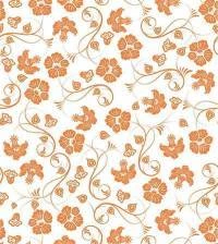 Papel de parede retro floral laranja 11-2161