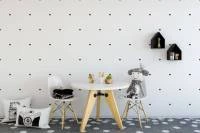 Papel de parede poá branco e preto 1107-2173