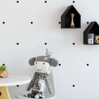 Papel de Parede poá branco e preto