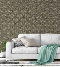 Papel de parede damask preto e bege 712-2182