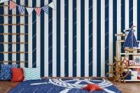 Papel de parede listras azul marinho e branco 295-2249