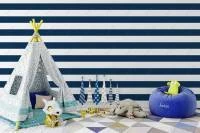 Papel de parede listras azul marinho e branco 295-2251