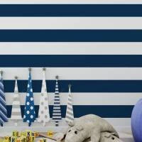 Papel de parede listras azul marinho e branco 295-2252