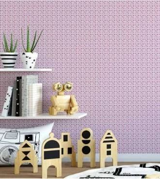 Papel de parede infantil floral em tons de rosa