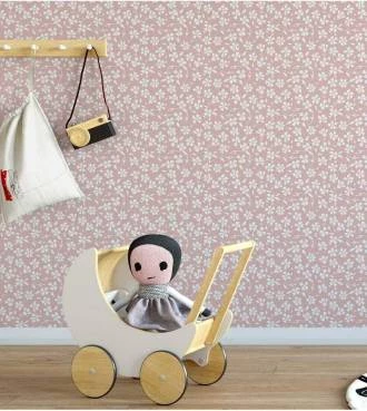 Papel de parede infantil floral.