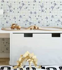 Papel de parede xadrez infantil passarinhos 1130-2289