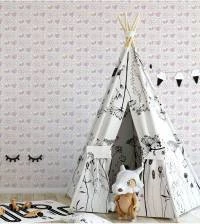 Papel de parede corações e flores infantil 1135-2309