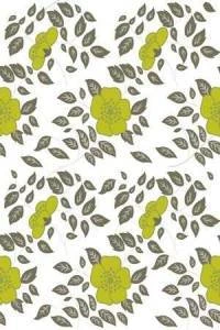 Papel de parede Floral com flores verdes