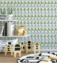Papel de parede infantil com listras e floral 258-2403