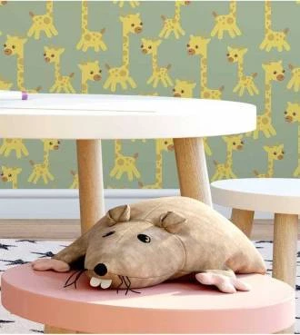 Papel de parede infantil girafas