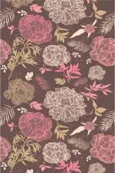 Papel de parede Floral rosa com fundo marrom