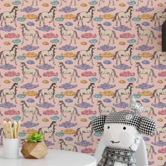 Papel de parede cavalos e nuvens