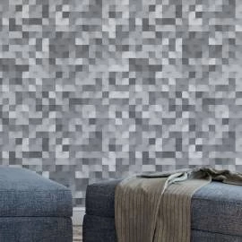 Papel de Parede pixelado em cinza