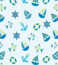 Papel de parede infantil marinheiro branco e azul 568-2440