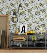 Papel de parede Floral em tons de azul 210-2473