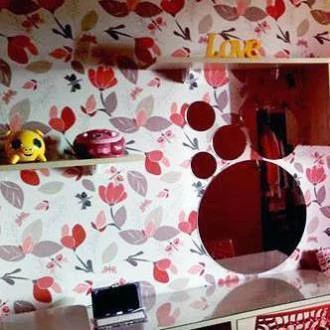 Papel de parede Floral em tons de vermelho