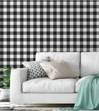 Papel de parede xadrez branco e preto