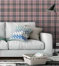 Papel de parede xadrez preto vermelho e branco 1176-2502
