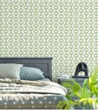 Papel de parede geométrico verde e branco 1226-2602
