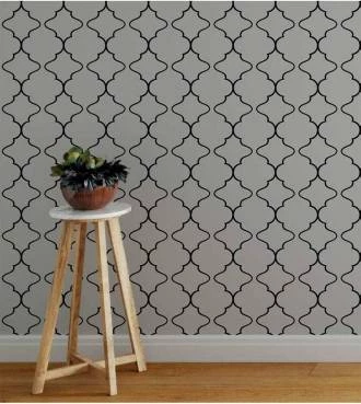 Papel de parede geométrico cinza e preto