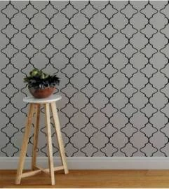 Papel de parede geométrico cinza e preto