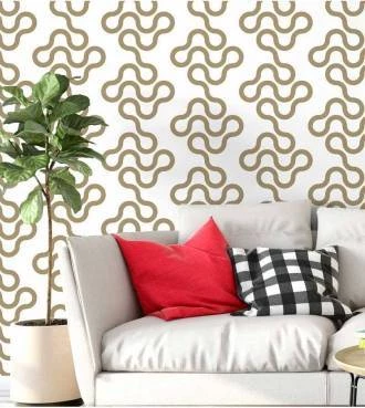Papel de parede geométrico linhas marrons
